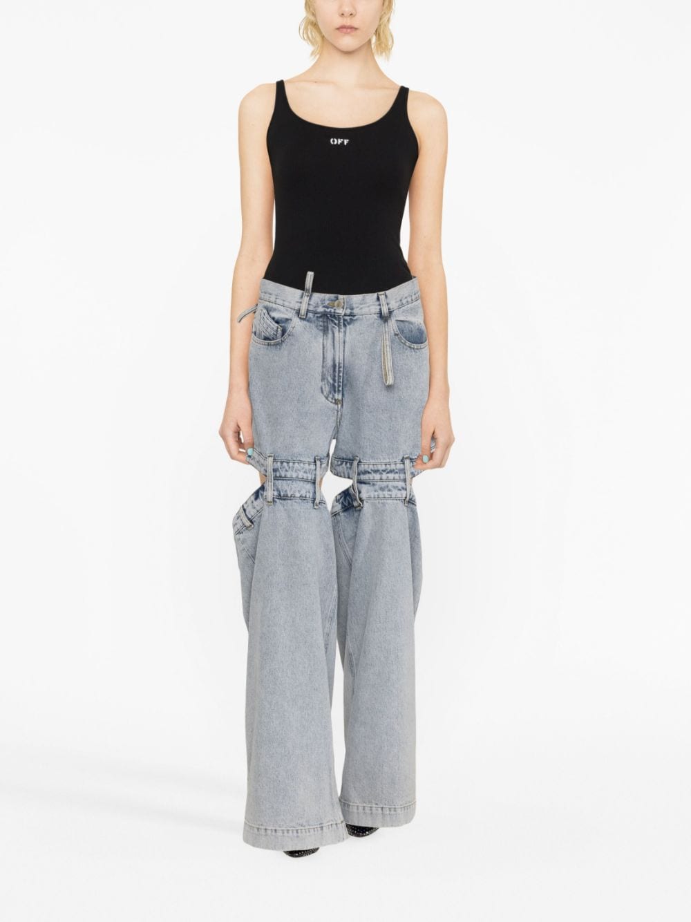 Blue ashton cut-out jeans - women